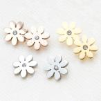 Yahoo! Yahoo!ショッピング(ヤフー ショッピング)レディース スタッドピアス サージカルステンレス 低アレルギー フラワー デイジー ストーン 耳たぶサイズ キュート 艶 かわいい オシャレ デイリー