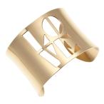 Yahoo! Yahoo!ショッピング(ヤフー ショッピング)レディースバングル サージカルステンレス 低アレルギー 太め 透かし文字 LOVE 人気 デザイン 可愛い かっこいい プレゼント