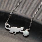 猫キャット動物アニマルお肌に優しい金属アレルギー対応ネックレスペンダントレ...