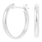 Yahoo! Yahoo!ショッピング(ヤフー ショッピング)フープピアス K14WG 14金 ホワイトゴールド 甲丸 丸み シンプル スナップ 上品 かわいい オシャレ 日本製 爆買