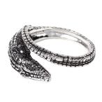 Yahoo! Yahoo!ショッピング(ヤフー ショッピング)リング シルバー925 ワニ クロコダイル 燻し 大きめ サイズ調節可能 フリーサイズ 爆買