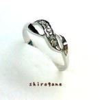 ピンキーリング 指輪 レディース 日本製 スワロ使用 デザイン シルバー ファッション 交差 爆買
