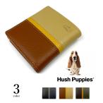 二つ折り財布 メンズ レディース 春夏秋冬 ラウンドファスナー小銭入れ 財布 牛革 Hush Puppies 犬 黒 爆買