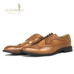 ビジネスシューズメンズ春夏秋冬メダリオンウィングチップ2.5cmヒール本革...