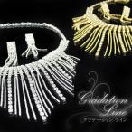 Yahoo! Yahoo!ショッピング(ヤフー ショッピング)ネックレス&イヤリング レディース 春夏秋冬 線状 ラインストーン グラデーション