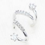 Yahoo! Yahoo!ショッピング(ヤフー ショッピング)スタッドピアス チタン製ポスト 低アレルギー ハーフリング ダブルデザイン ストーン キュービックジルコニア 繊細 レディース オシャレ 華やか デイ 爆買