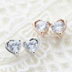 Yahoo! Yahoo!ショッピング(ヤフー ショッピング)チタン製ポスト ハート型にカットされたキュービックジルコニアのピアス 爆買