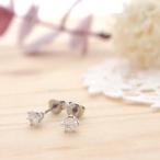 Yahoo! Yahoo!ショッピング(ヤフー ショッピング)煌めく小さめのキュービックジルコニアのピアス チタン製ポスト 4.0ミリ 爆買