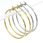 フープピアス チタンポスト レディース シルバー ゴールド 直径40mm 金属アレルギー対応