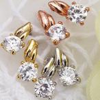 Yahoo! Yahoo!ショッピング(ヤフー ショッピング)ニッケルフリーのスタッドピアス シンプルピアス キュービックジルコニア リーフモチーフ デイリーに シルバー ゴールド ピンクゴールド レディース 爆買