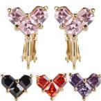 Yahoo! Yahoo!ショッピング(ヤフー ショッピング)イヤリング IMFスプリング 柔らかタッチで痛くない ハート型 カラーストーン ゴールドベース ニッケルフリー イアリング レディース 爆買