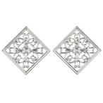 Yahoo! Yahoo!ショッピング(ヤフー ショッピング)スクエアひし形 透かし模様 樹脂製スリムポスト 低金属アレルギー アラベスク 幾何学模様 ボタニカル柄 スタッドピアス シンプル