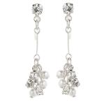 Yahoo! Yahoo!ショッピング(ヤフー ショッピング)レディース ノンホールピアス イヤリング 樹脂 低アレルギー パール ラインストーン ワイヤー フリンジ ビジュー 日本製 シンプル 可愛い