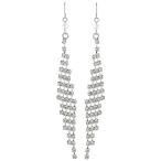 Yahoo! Yahoo!ショッピング(ヤフー ショッピング)レディース フックピアス スワロフスキー 連爪 大きめ 縦長 ひし形 サージカルフック 低アレルギー ゴージャス エレガント フリンジ 日本製