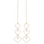 Yahoo! Yahoo!ショッピング(ヤフー ショッピング)スクエアフレームのアメリカンピアス 日本製 ニッケルフリー 低金属アレルギー ミドルアメリカン 四角 パール 3連 ゴールド スクリュー 爆買