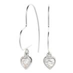 Yahoo! Yahoo!ショッピング(ヤフー ショッピング)フープピアス レディース ハート 揺れる キュービックジルコニアが煌く 日本製 ニッケルフリー 金属アレルギー対応 ハートカット