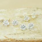 Yahoo! Yahoo!ショッピング(ヤフー ショッピング)5mmキュービックジルコニア スタッドピアス K18製ポスト 定番ピアス 低金属アレルギーポスト シルバー ゴールド ピンクゴールド 爆買