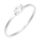 Yahoo! Yahoo!ショッピング(ヤフー ショッピング)1粒のキュービックジルコニアが輝くフラットリング 9号 11号 レディース 定番 モード アクセント クール シルバー ゴールド