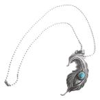 Yahoo! Yahoo!ショッピング(ヤフー ショッピング)ネックレス サージカルステンレス ネリターコイズ 羽根 燻し ボールチェーン 50cm 爆買