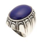 リングシルバー925製ネリラピスラズリトルコ石天然石燻し加工彫刻大きめ太め...