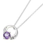 2月の誕生石アメジストネックレスシルバー925製低アレルギー天然石シンプル...