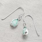 ピアスフックレディース両耳用ラリマー天然石シルバー925ドロップ雫型揺れる...