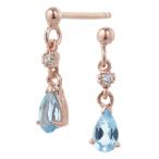 ピアスティアドロップガーネットアメジストムーンストーンキュービックジルコニ...