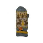 婦人用手袋 鹿柄ミトン グレー/GY2 00