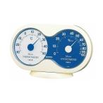 (まとめ)EMPEX 温度・湿度計 アキュート 温度・湿度計 卓上用 TM-2786 オフホワイト×ブルー〔×5セット〕