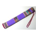 〔QUENA SOFT CASE PURPLE AGUAYO〕民族楽器ケーナ用の布・ソフトケース アンデス織物のアワイヨ柄 パープル(紫) ペルー製