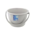 〔20セット〕 ポリバケツ/清掃用品 〔12WB〕 ライトグレー 丸型 『ベルク』 〔家庭用品 掃除用品 業務用〕〔代引不可〕