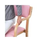 立ち座りサポートチェア/椅子 〔ピンク 1脚〕 肘付き スタッキング可 張地：合成皮革/合皮 〔業務用 家庭用 オフィス〕〔代引不可〕