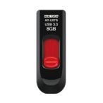 （まとめ）アドテック USB3.0スライド式フラッシュメモリ 8GB ブラック＆レッド AD-USTB8G-U3R 1個〔×3セット〕