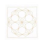 （まとめ）オリムパス 古典柄の花ふきん 飛び麻の葉〔×5セット〕