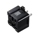 （まとめ） サンワサプライ 日本専用マルチタイプ電源変換アダプタ TR-AD6BK 〔×2セット〕