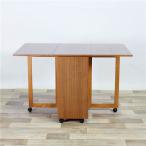 両バタフライテーブル/ダイニングテーブル 単品 〔ブラウン〕 幅42/80/120cm×奥行80cm×高さ73cm 木製 〔チェア別売〕