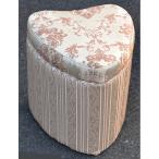 ロココ調ファブリックボックススツールA07：ハート：ゴールド