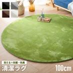 マイクロファイバー ラグ 円形100cm 敷物 ホットカーペット対応 丸 オールシーズン モダン シンプル 可愛い マット 絨毯 滑り止め おしゃれ 無地