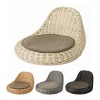 座椅子 イス 低座椅子 胡座 フロアチェア ラタン 籐 背付 クッション付き 布張り コンパクト CH-0401