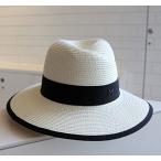 ショッピング麦わら帽子 麦わら帽子 ハット 帽子 ロゴ付 レディース 紫外線対策 レディース 熱中症対策