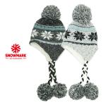 ショッピング耳あて SNOWMARK ニットキャップ ニット帽子 耳あて ボンボン メンズ レディース スノーボード スキー 雪 男女兼用 ユニセックス 防寒 ボア
