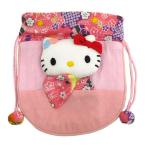 サンリオ ハローキティ キティちゃん ちりめん 巾着 ピンク 小物入れ かわいい 猫 ネコ グッズ おもちゃ 日本限定 土産 爆買