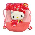 サンリオ ハローキティ キティちゃん ちりめん 巾着 レッド 小物入れ かわいい 猫 ネコ グッズ おもちゃ 日本限定 土産 爆買