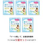 アウトドアや防災用品に 水のいらない泡なしシャンプー ウェット手袋 5袋セット 四国紙販売　メール便対象品　入院 在宅介護 汗拭き 避難所 長期保存 保清