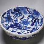 古伊万里 大鉢 江戸時代後期 染付 割花鳥文 深鉢 菓子器 N288