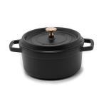 【新品】STAUB ストウブ ピコ ココット ラウンド22cm 黒 40509-305【日曜日以外当日発送】【送料無料】