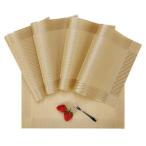 北欧風 ランチョンマット ゴールド 4枚セット 防汚 撥水 丸洗ok