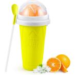 スラッシュメーカーカップ マジックスムージーカップ 2層 シリコン スクイーズカップ スラッシュメーカー 自家製 DIY ミルクシェイク アイスクリームメーカー 家