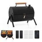 キューグリル キャンプ用品 チャコールグリル (ホワイトバーベキューコンロ 焚き火台 bbq コンロ 鉄板付き 網付き アウトドア キャンプ 焼き台 軽量 携帯用 バー