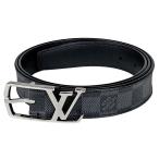 ルイ・ヴィトン Louis Vuitton サンチュール ネオグラム 紳士 ビジネス ロゴ ベルト ダミエグラフィット ブラック メンズ 【中古】